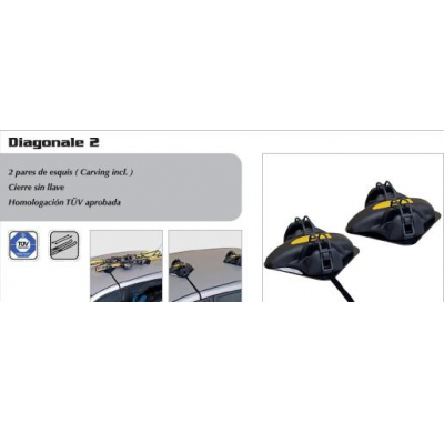 Diagonale2 Porta Esquies Magnetico 2 Pares Ski Sin Llave