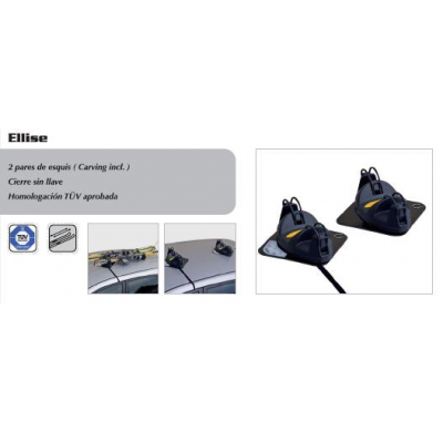 Ellise Porta Esquies Magnetico 2 Pares Ski Sin Llave