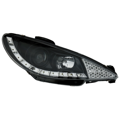 Faro Delantero Luz Diurna Peugeot 206 99-02 Negros