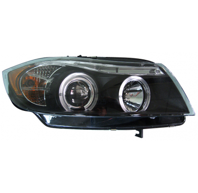 Faros Angel Eyes Bmw E90/E91 Sdn/Trng 3/05- Black
