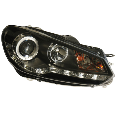 Faros Delanteros + Drl Vw Golf Vi 10/08- Black