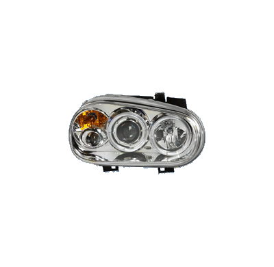 Faros Delanteros Kl Vw Golf Iv 97-03 Chrome + Halo/F