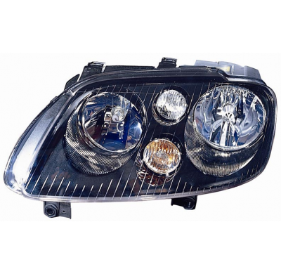 Faros Delanteros Vw Touran -11/06 Black/Clear + Motor