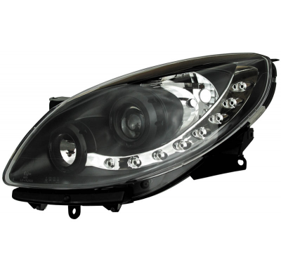 Faros Tipo Audi Set Renault Twingo Ii 07- Negro + Luz Diurna