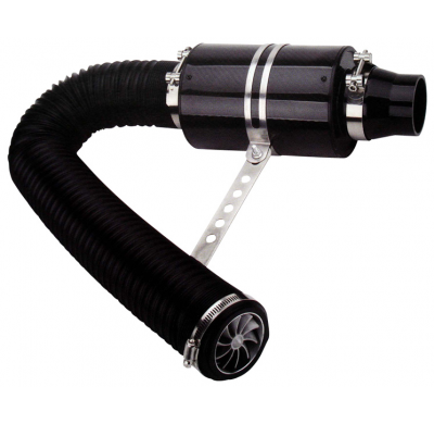 Filtro Aire Carbon + Hose 1m/Turbo/2 Adapters 76mm/63.5mm