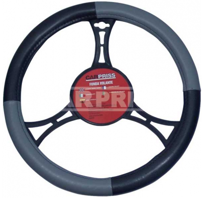 Funda Volante Simil Piel Negro/Gris 37->39 Cm