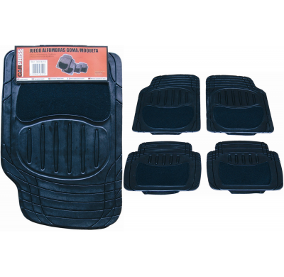Juego Alfombras 4 Piezas Goma/Moqueta