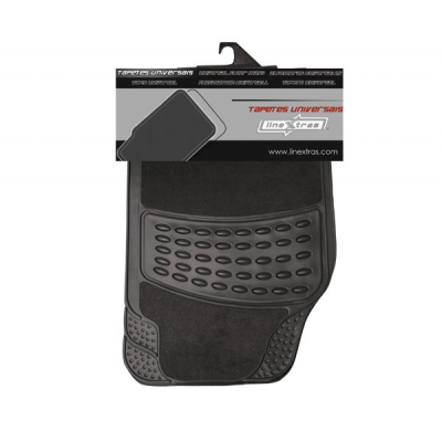 Juego Alfombras De Goma + Moqueta (4 Piezas)