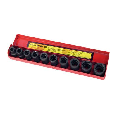 Juego De 10 Llaves De Vaso De Impacto, 1/2"dr.