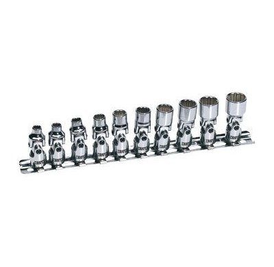 Juego De Llaves De Vaso Articuladas 1/4" 12pt 10pzs