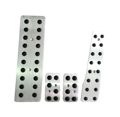 Kit Pedales+apoyapie Aluminio Pulido C/Goma Negra