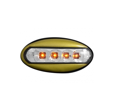Led-Intermitente Lateral Peugeot 206 _ Carcasa Dorado _ Lente Ntransparente