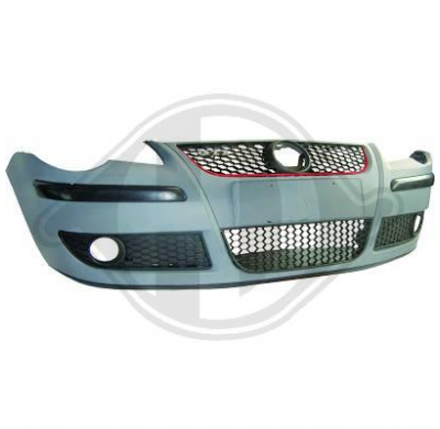 Parachoques Delantero Polo, 05-09; Gti Look;Pintable +Parrilla/Molduras