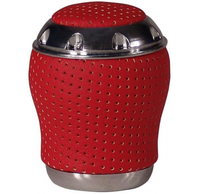 Pomo Palanca Cambio P/Gatillo Aluminio/Piel Rojo