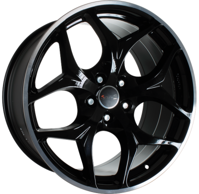 Llanta Avus Ac-Mb2 /Bpl Black Polished Lip 20 X 10.0  5x120 Et-40 Buje 74.1