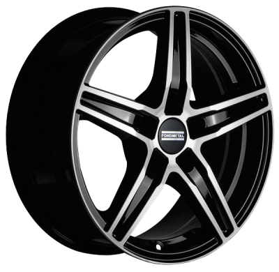 LLANTA FONDMETAL 8100 17 X 7.00 ET 45 5X114.3 Buje: 75 GLOSSY BLACK MACHINED