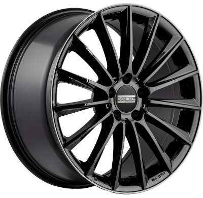 LLANTA FONDMETAL AIDON 19 X 9.00 ET 34,5 5X112 Buje: 66,5 GLOSSY BLACK MACHINED LIP