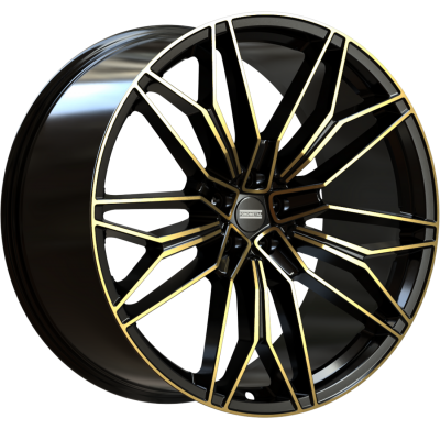 LLANTA FONDMETAL STC-23 GLOSSY BLACK GOLD MACHINED  23 x 10.0  ET:22 5X120 Buje: 66,5