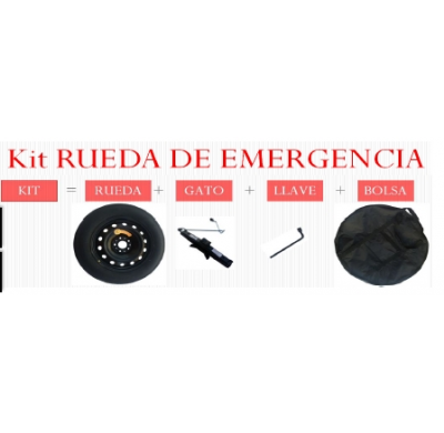 Kit De Rueda De Repuesto / Emergencia Aluminio 125/80 X 17" Fiat Tipo Año:  12/2015- Tipo: 356 Llanta De Aluminio Medidas: L 64
