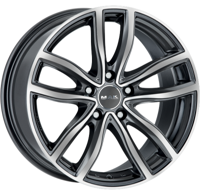 LLANTA MAK FAHR 20 X 8.00 ET 55 5X112 Buje: 66,6 GUN METALLIC MIRROR FACE