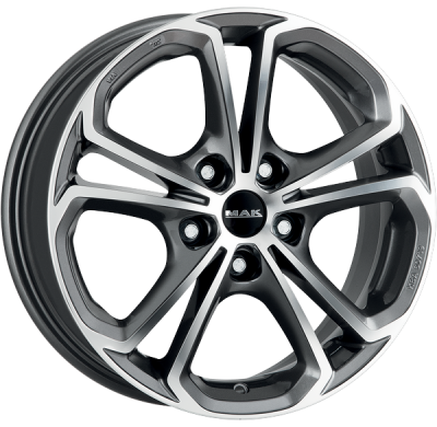 LLANTA MAK HESSEN 16 X 6.50 ET 41 5X115 Buje: 70,2 GUN METALLIC MIRROR FACE