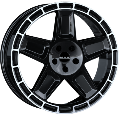 LLANTA MAK TREK 20 X 9.00 ET 55 6X139.7 Buje: 0 GLOSS BLACK MIRROR RING