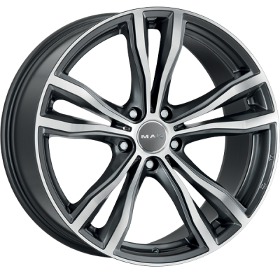 LLANTA MAK X-MODE 21 X 10.0 ET 40 5X120 Buje: 74,1 GUN METALLIC MIRROR FACE