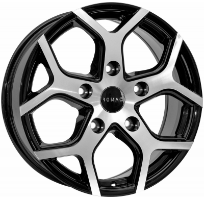 LLANTA ROMAC COBRA 16 X 6.50 ET 40 5X108 Buje: 65,1 GLOSS BLACK W/ POLISHED FACE
