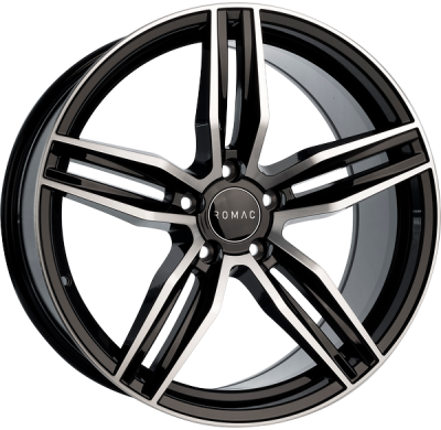 LLANTA ROMAC VENOM 18 X 8.00 ET 35 5X100 Buje: 73,1 GLOSS BLACK W/ POLISHED FACE