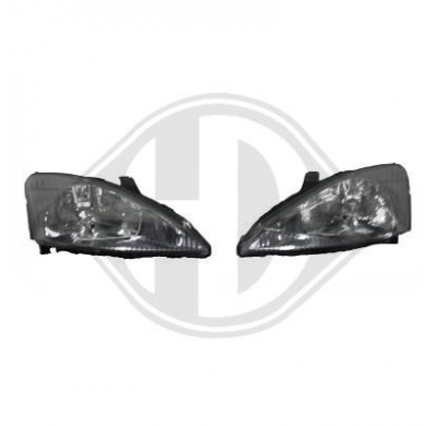 Set Faros Focus, 98-01; H4; Negro; Para Sistema Autorregulación De Faros