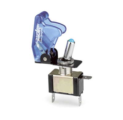 Simoni Racing Schakelaar Blauwe Led + Blauwe Transparante Deksel 12v/20amp