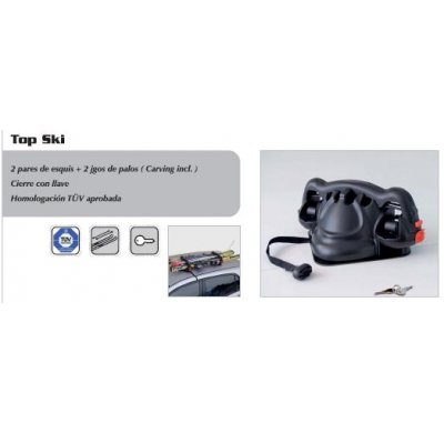 Topski Porta Esquies Magnetico 2 Pares Ski + Palos Con Llave