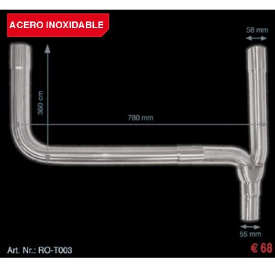 Tramo Escape T Inox 780mm