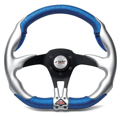 Volante Simoni X4 Aluminio Look Piel Lux Azul