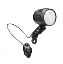 Busch &amp; Müller Beam front-light with rechargeable battery black aluminium cage dipped beam: 20-70-120 Lux / beam light: 170 Lux