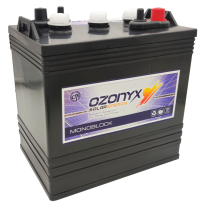 Bateria Ozonyx Monoblock 6v Referencia: Ozx250-6 - Voltaje 6 - Capacidad (Ah-10h) 185 - (Ah-100h) 250 - Dimensiones: L(Mm) 261 -