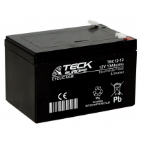 Bateria Teck Cyclic Agm 12v Referencia: Tbc12-12 - Voltaje 12 - Capacidad (Ah-20h) 13 - Dimensiones: L(Mm) 151 - an (Mm) 98 - Al
