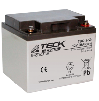 Bateria Teck Cyclic Agm 12v Referencia: Tbc12-50 - Voltaje 12 - Capacidad (Ah-20h) 50 - Dimensiones: L(Mm) 197 - an (Mm) 165 - A