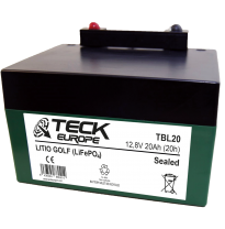 Bateria Teck Litio Golf 12,8v Referencia: Tbl20 - Voltaje 12,8 - Capacidad (Ah-20h) 20 - Dimensiones: L(Mm) 168 - an (Mm) 128 -