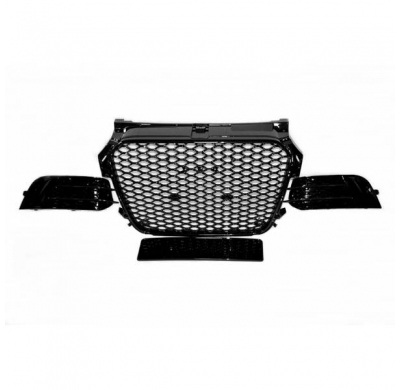 Parrilla Audi A1 2012-2015 Look Rs1 Black Carcasa Antiniebla - Plástico Abs