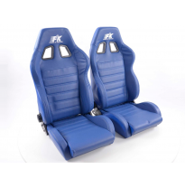 Juego asientos deportivos Race 4 Cuero real azul Fk Automotive