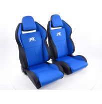 Juego asientos deportivos Race 5 tela azul/negro Fk Automotive