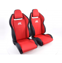 Juego asientos deportivos Race 5 tela rojo/negro Fk Automotive