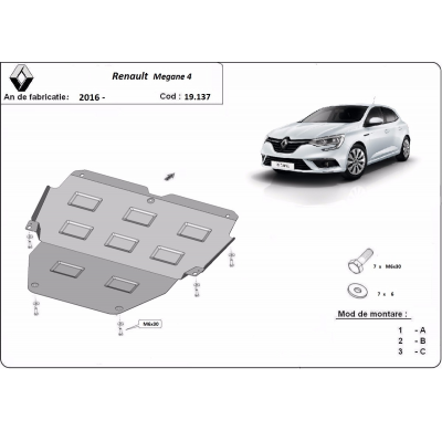 Cubre Carter Metalico Renault Megane 4 2016-2018 Acero 2mm