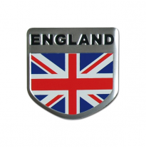 Emblema / Logo De Aluminio - Inglaterra Con Bandera - 5,6x5,6cm