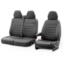New York Design Fundas de asiento de cuero artificial 2+1 especifica para Citroën Jumper/Peugeot Boxer/Fiat Ducato 2006- (con re