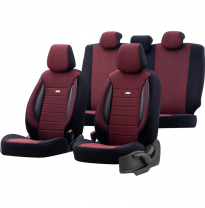 Juego de fundas universales de tela para asientos &#039;SelectedFit Sports&#039; Negro/Rojo - 11 piezas - apto para airbags laterales
