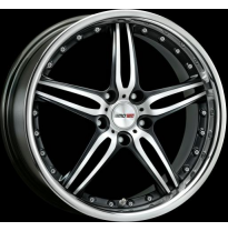 Llanta Motec Wheels Pantera Black Stainless Lip 9,0jx20&quot; - Peso 14,2-14,6