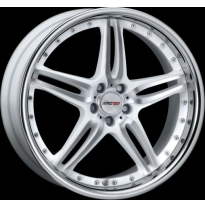 Llanta Motec Wheels Pantera White Stainless Lip 10,0x22&quot; - Peso 18,2-18,6